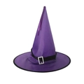 Purple LED wizard hat with a black brim and silver buckle detail for party decor - One Size / Non-glowing Silver Buckle Purple