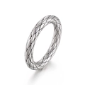 Anillo de acero de titanio pulido con diseño de rombos para un estilo moderno y minimalista - US 8 / Color Acero
