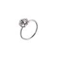 Bague fleur minimaliste en argent avec zircon central sur un anneau fin en acier inox - US 6 / Couleur Acier (KR86359-K)