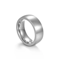 8mm silver grey brushed matte tungsten carbide ring for men with polished inner band - US 10 / Silver