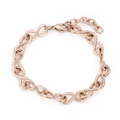 Armband aus roségoldenem Edelstahl mit Unendlichkeitsgliedern und Karabinerverschluss - Roségold