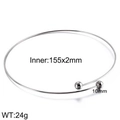 Silver stainless steel wire bracelet with ball ends and 155x2mm inner diameter - Style A Collar (KN107097-Z) / Silver
