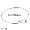 Silver stainless steel open cuff bracelet with 8mm beads and 160x2mm inner band - Style B Collar (KN107095-Z) / Silver