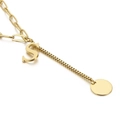 Golden stainless steel necklace with letter S pendant and paperclip box chain - Initial S(KN114971-Z)