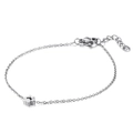 Pulsera ajustable de acero inoxidable plateado con colgante de huella de pata y estrella - Color Acero