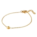 Pulsera de cadena minimalista de acero inoxidable dorado con un delicado colgante de pata animal - Dorado