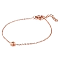 Pulsera minimalista de acero inoxidable oro rosa con colgante de huella de animal calada - Oro rosa