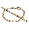 Two-piece titanium steel jewelry set with heart design in gold and silver finish - Gold & Silver Color (KS103529-YZ)