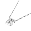 Moderne zilveren roestvrijstalen ketting met een letter E-hanger en kristallen - Letter E
