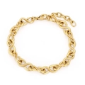 Poliertes goldenes Unendlichkeits-Gliederarmband mit verstellbarem Karabinerverschluss - Gold