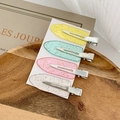 Pack of four glittery translucent seamless hair clips in pastel colors on display card - BM1044 Multi-color Glitter 4pcs Set