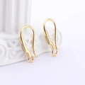 Gold plated DIY earring hooks with inlaid zircon next to a white Roman pillar - Micro Inlaid Rhinestone Style (Gold)