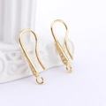 Macro shot of gold-plated DIY earring hooks with white zircon inlay and hanging loops - Pave Rhinestone Outline Style (Gold)