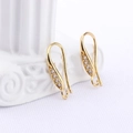 Elegant gold-plated earring hooks with micro-inlaid cubic zirconia for DIY jewelry making - Streamlined Rhinestone Style (Gold)