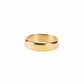 Polished minimalist gold titanium steel ring with a smooth glossy finish for couples - US 6 / 5mm / Gold