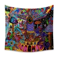 Bohemian tapestry featuring colorful psychedelic art with economics book design - GT111602-Figure With Book