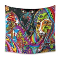 Colorful psychedelic bohemian tapestry featuring mushroom and multi-eyed face patterns - GT111605-Multi-eye Face