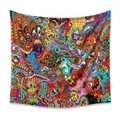 Bohemian psychedelic wall tapestry with colorful abstract graffiti art for room decor - GT111603-Abstract