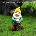 Garden dwarf figurine with yellow hat and shovel for moss landscape, 4.8cm height - Gnome with Shovel