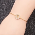 Verstellbares Kupferarmband mit buntem Zirkon Kreuzanhänger für Damen und Herren - Goldene Box Kette Kreuz