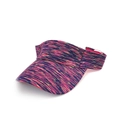Space-dye knit open-top sun visor hat in navy blue and pink for outdoor sports - Multicolor Space Dye (MZ-529) / Rose Red