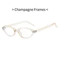 Lunettes de soleil ovales champagne avec monture translucide pour un style unisexe moderne - Monture Champagne (Clair)