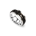 Anillo abrebotellas de acero inoxidable con diseño de cadena cubana negra giratoria - US 5 / Negro