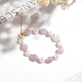 Elegante bracciale in cristallo viola e perle con chiusura dorata regolabile di classe - Perla Ametista Lavanda