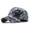 Casquette de baseball camouflage numérique bleu et gris avec visière courbée pour extérieur - Réglable / Camo Numérique Bleu Marine