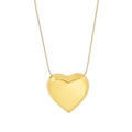 Minimalist gold heart-shaped pendant necklace in polished titanium steel for women - Gold Color Large Heart Necklace
