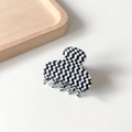 Minimalist black and white checkerboard acetate hair claw clip for women's hairstyles - 4cm / Black Checkerboard