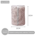 Grey cylindrical coarse mesh laundry bag for towels and t-shirts, size 22x33cm - 70g Gray-white Coarse Mesh Cylinder (22*33cm)