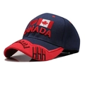 Berretto da baseball ricamato con bandiera del Canada blu navy e rosso con foglia d'acero - Blu 02 (Contrasto Blu e Rosso)