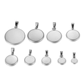 Multiple sizes of silver stainless steel round pendant trays for DIY jewelry making - 12mm / Original Stainless Steel