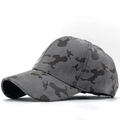 Gray camouflage faux suede baseball cap with adjustable strap for outdoor activities - Adjustable / Gray