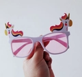 Funny daisy sunglasses with unicorn decor and pink lenses for party beach photos - Unicorn Pink Lens