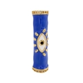 Perla occhio malevolo blu in rame placcato oro 18 carati con cristalli di zircone - Blu scuro