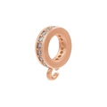 Primer plano de cierre para joyas en oro rosa con pavé de circonitas y gancho inferior - Oro rosa