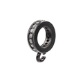 Detalle de cierre de joyería negro con circonitas y gancho redondo para colgantes DIY - Color gunmetal