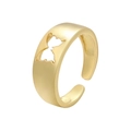 18k gold plated adjustable open ring featuring a delicate cutout butterfly pattern design - Gold Hollow Butterfly