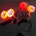 Glow-in-the-dark Halloween pumpkin and bat headbands with glittering party details - Bat Pumpkin