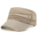 Cappellino militare da uomo in mesh kaki traspirante con protezione solare estiva - Regolabile / Cachi