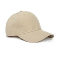 Classic beige cotton twill baseball cap with minimalist six-panel structure and curved brim - Khaki