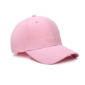 Classic cotton baseball cap in light pink finish with six-panel structure for sun protection - Pink