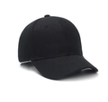 Classic black six-panel twill cotton baseball cap with curved brim for sun protection - Black