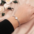 Bracciale cubano magnetico in acciaio al titanio per coppie con pendente tondo in argento - Catena Cubana Singola Tonda