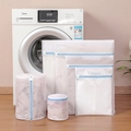 Set di sacchetti per bucato in rete fine in varie misure con cerniere blu - Piccolo 30*40cm / Maglia Fine Blu