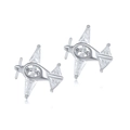 Pendientes de avión en plata S925 con circonitas cúbicas microincrustadas brillantes - Platino (Zirconia blanca)