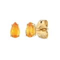 Elegant gold plated S925 silver water drop earrings with pear cut yellow zircon stones - Yellow