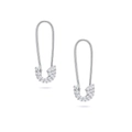 Orecchini a spilla da balia in argento S925 con zirconi scintillanti color argento - Stile spilla da balia / Argento